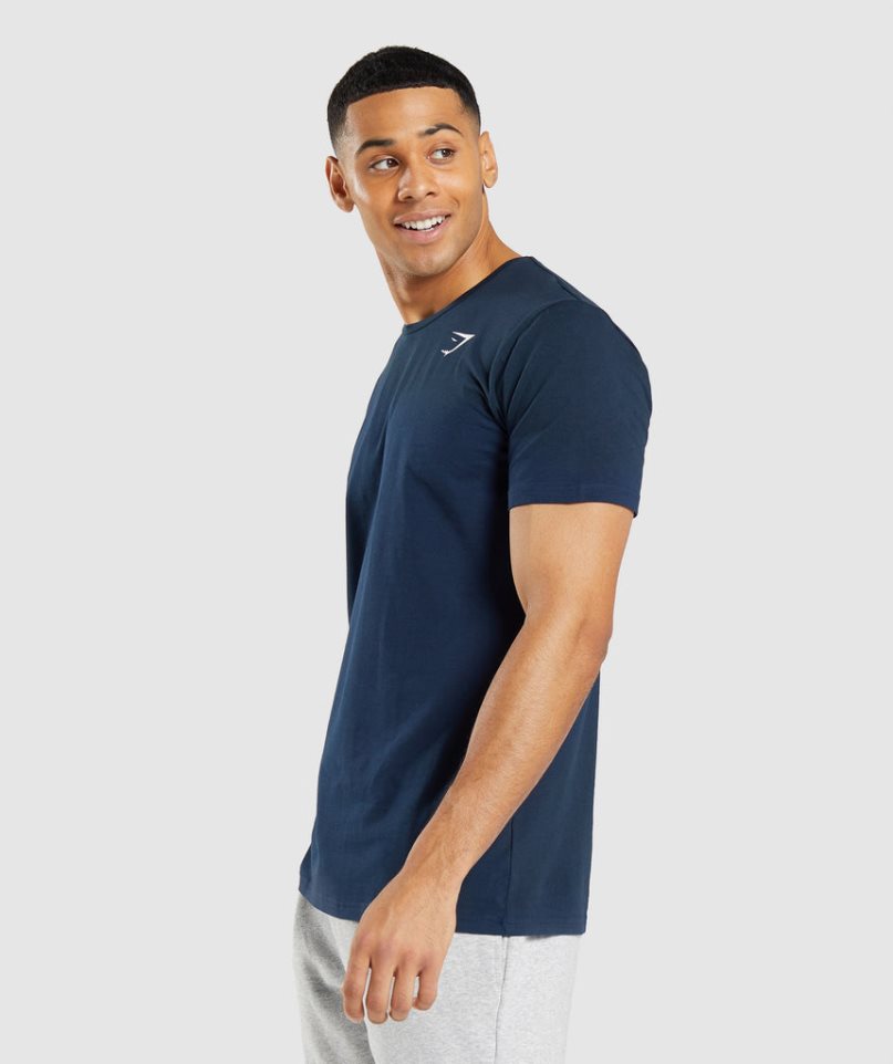 Koszulki Gymshark Essential Męskie Granatowe | PL 987NZR